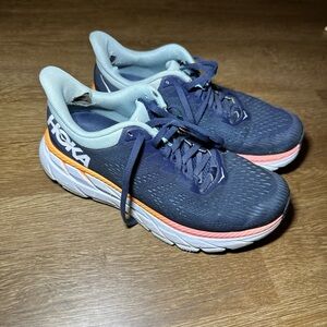HOKA ONE ONE  Clifton Blue Running Shoes‎ 1110509 Women's Size 7.5D (FLAWS)